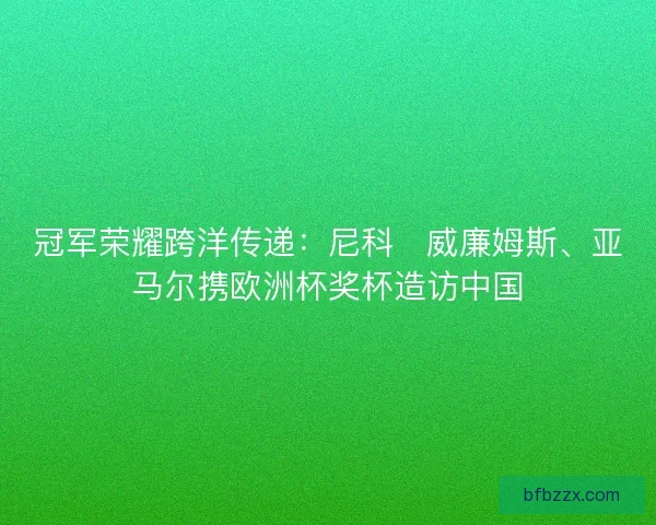 冠军荣耀跨洋传递：尼科・威廉姆斯、亚马尔携欧洲杯奖杯造访中国